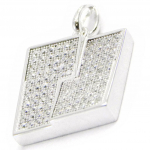 Les Tr&eacute;sors De Lily [I3604] - H&otilde;bedane ripats  Goddess  H&otilde;bevalge (roodiumiga kaetud) - 15x15 mm valge