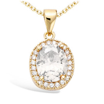 Les Tr&eacute;sors De Lily [J0150] - Pendentif Plaqu&eacute; Or 'D&eacute;esse' blanc dor&eacute; - 13x11 mm valge