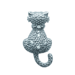 Les Tr&eacute;sors De Lily [J4161] - Pendentif argent 'Chat Sublime' blanc argent&eacute; - 12x20 mm valge