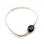 Les Tr&eacute;sors De Lily [J6347] - Bracelet cr&eacute;ateur 'Min&eacute;ralia' noir must