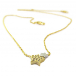 7bis [P5802] - Collier artisanal 'Une Etoile est N&eacute;e' dor&eacute; argent&eacute; - 8 et 5 mm kuld