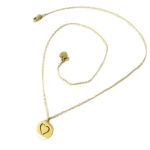 7bis [Q1394] - Collier artisanal acier 'Love' dor&eacute; - 13x12 mm kuld