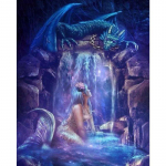 T&auml;is&uuml;mmargune puur 5D DIY Teemantmaal Merineitsi Dragon Teemantkivist tikand ristpistes 20X30CM