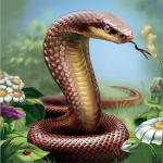 T&auml;ielik 5D isetehtud teemantmaal, s&uuml;lgas madu, tikandid, ristpistes kodukaunistus, k&auml;sitsi valmistatud kingitus 25x25cm