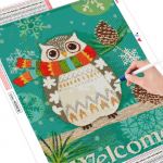 5D teemantmaal Ristpistes &ouml;&ouml;kull t&auml;isruudukujulise teemanttikandiga mosaiik multifilm 20X30CM