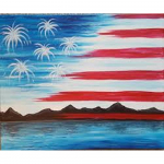 Full Drill Diamond 5D Teemantmaal Ameerika lipp Teemanttikandid Ristpistes 20X30CM
