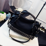 Naiste kott Pu New Fashion suure mahutavusega needikott &otilde;la diagonaalne k&auml;ekott 35cm*10cm*23cm must