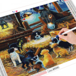 Teemanttikandid Ristpistes koer DIY Teemantmaaling Eesel Loom Rhinestone pilt J&otilde;ulukaunistused Full Round (20X30CM)