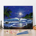 K&auml;sitsi maalitud isetegemise maal numbrite j&auml;rgi Digitaalne &otilde;limaal L&otilde;uend Numbrid &otilde;limaal Kodukaunistus 40x50cm no frame