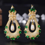 WWJ mikrosillutisega pisikesed l&auml;ikivad tsirkoonist k&otilde;rvar&otilde;ngad uhked pruudi pulmas&uuml;damed CZ ehted smaragdroheline