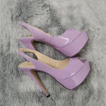 Naiste sandaalid Seksikad 14 cm &uuml;lik&otilde;rged kontsad avatud varbaga platvormiga sandaalid Gladiaatori peokleit Punased pulmakingad 38 helelilla v&auml;rv