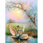 Uus 5D DIY Teemantmaaling Lillede Luik Teemanttikandid Maastikud Ristpistes T&auml;isruudukujuline &uuml;mmargune puur K&auml;sit&ouml;&ouml; Kodukaunistuse kingitus Full Round 15x20CM