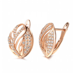 Kinel Hollow Leaf 585 Rose Gold k&otilde;rvar&otilde;ngad naistele roosa kuldne v&auml;rv