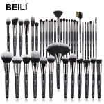 BEILI 40tk professionaalne meigipintslikomplekt Premium s&uuml;nteetiline Kabuki jumestuskreem n&auml;opuuder p&otilde;sepuna peitekreemid lauv&auml;rvid jumestuspintslite komplekt