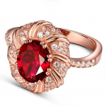 SACE GEMS Klassikaline luksuslik vasesulamist tuvi punane tsirkoonist s&otilde;rmus Naiste ehted pulmalubaduse peokink 6