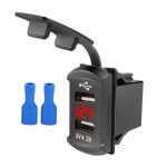 12 24 V 4,2 A kahe USB-pordiga autolaadija pingeekraaniga veekindel modifitseeritud l&uuml;litiga autolaadija adapter Toyota mobiiltelefoni kiirlaadimiseks punane