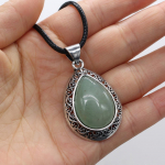 Looduslikust kivist ripats Kaelakee Roosa Kvarts Amet&uuml;st T&uuml;rkiis Malahhiit Ahhaat Lapis Lasuli Opaal Choker Nahast K&ouml;iekett Kaelakeed Naistele Ehted 27x40mm