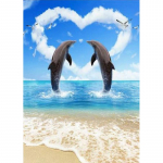 Isetegija Dolphin 5D Teemantmaal t&auml;isring puur Loom Teemanttikandid Mosaiik Ristpistes Kit Seinakunst Kodukaunistuse kingitus Full Round 20x30CM