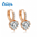 LSOOYH Clip K&otilde;rvar&otilde;ngad Roosa kullav&auml;rvi Moodne k&otilde;rvar&otilde;ngas Naistele Cubic Zirconia Ovaalsed Stud K&otilde;rvar&otilde;ngad Ehted A