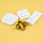 4-osaline rohelise suhkrulehe vorm, leht silikoonvorm, lillede roostevabast terasest l&otilde;ikamisvorm &scaron;okolaadi ploomi&otilde;ite vorm