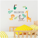 Les Tr&eacute;sors De Lily [R3412] &ndash; loomade eesnimede kleebiste leht (isikup&auml;rastada) - 40x30 cm roheline