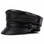 EFei talvine meeste ehtsast nahast m&uuml;ts, meeste tasapinnaline vedur, retro s&otilde;jav&auml;e m&uuml;tsid L(55-56cm) must