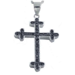 Les Tr&eacute;sors De Lily [R1675] &ndash; h&otilde;bedane must  Cross  ripats (roodiumiga kaetud) - 38x28mm must