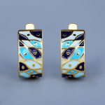 Klassikalised k&otilde;rvar&otilde;ngad naistele Sinine epoksiid k&auml;sitsi valmistatud emailiga ehted V&auml;ikese kala kujuga peok&otilde;rvar&otilde;ngad pulmaehted naistele kuld