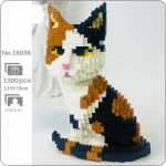 16036 Loomade maailm P&auml;rsia kass Tabby Kitten Sit Pet Doll DIY Mini Teemantklotsid Tellised Ehitusm&auml;nguasi lastele Karbita