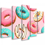 Viieosalise pildiga l&otilde;uendiprint Donuts Cake 100x70 roosa