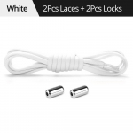 Fonken Elastic No Tie kingapaelad Lamedad kingapaelad lastele ja t&auml;iskasvanutele m&otilde;eldud tossud kingapaela jaoks Kiire kandmine Laisad metallist lukupaelad Kingapaelad valge