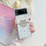 Samsung Galaxy Z Flip 4 3 &uuml;mbrise Glitter Flower Star jaoks l&auml;bipaistev silikoonist kokkupandav p&otilde;rutuskindel kaitse tagakaane tarvikud for Galaxy Z Flip 3