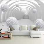 Fototapeet Abstraktne Tunnel Dekoratsioon 3D Ringpall elutuba Diivan TV Taust Sein Kodusein 280 cm(W) x 180 cm(H)