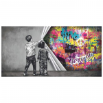 Graffiti laps katmata &otilde;iglus l&otilde;uend maali rusikas mobiilse k&ouml;idikuga plakat Prinditud seinakunsti pilt elutoa sisekujunduseks Cuadros 20x40cm