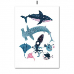 Tiigerleopard ahv putukas ookeanivaal džungel seinakunst l&otilde;uendimaaling plakatid ja tr&uuml;kised seinapildid elutoa sisekujunduseks ilma raamita 21*30cm