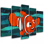 Viieosalise pildil&otilde;uendi print Colorful Fish 100x70 oranž