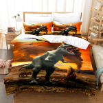 Deluxe pere voodipesukomplekt 3D Dinosaur World Prinditud tekikatte ja padjap&uuml;&uuml;ri komplekt Poistele Magamistoa voodipesu UK Single 135x200cm
