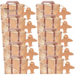 50 tk peomeene kommikarp Vintage minikohver kinkekarp j&otilde;upaberist karp siltidega kangapael pulmakaunistus reisiteemaline peo kommikarp pruun