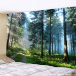 Ilus loodusmetsa tr&uuml;kitud suur seinavaip 230x180cm