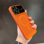 Magsafe magnetiline telefoni&uuml;mbris iPhone'ile 11 12 13 14 Pro Max Plus Fashion soojuskiirguse objektiivi kaitse Ultra &otilde;huke arvuti k&otilde;va kaas iPhone 12 Pro oranž