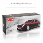 1:24 skaalaga Phantom Diecast tsingisulamist mudelauto m&auml;nguasi, tulede ja muusikaga tagasit&otilde;mmatavad s&otilde;idukid lastele, poiss-s&otilde;ber, kingitus noortele 1/24-20.5x7.5x5cm punane