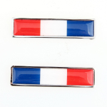 1 paar Prantsuse lipu logo embleem roostevabast terasest auto 3D ukseakna kleebised Punane valge sinine v&auml;rviline riba kaunistus 1 Pair