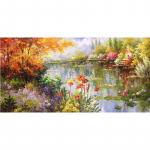 Isetegija 5d suure suurusega teemantmaaling tiigi maastik Teemanttikandid Moodne kunst Seina ristpistes Elutuba Magamistoa Kodukaunistus 30x60CM