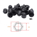 36X M6 M8 M10 M12 poltmutri kupli kaitsekatted, katmata kuuskant plastikust kruvipoltide mutrite jaoks auto ratta v&auml;liskaunistus M8