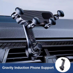 SEAMETAL Gravity autotelefoni hoidja &otilde;huventilaatori klambriga kinnitus Mobiiltelefoni alus autos GPS-i tugi iPhone 13 12 Pro Xiaomi Samsung jaoks 1pc must