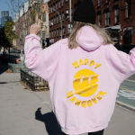 V&auml;rvilised HAPPY HANGOVER Hoodie Naiste Pusad Pusad Pullovers Moodne graafika puhtast puuvillast Streetwear top džemprid sobivad pusad S must