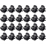 24 tk Mini juukseklambrid 1 5 cm v&auml;ikesed plastikust libisemiskindlad juukseklambrid Mini juuksek&uuml;&uuml;sklambrid t&uuml;drukutele ja naistele (Must) 10x7x1cm