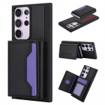 Magnetiline nahast rahakotikaardi telefoni&uuml;mbris iPhone 15 14 Pro Max 13 Plus 12 11 jaoks Samsung Galaxy S23 Ultra S22 A54 A14 A34 A53 A13 A52 klappkaanega Samsung S22 Ultra must