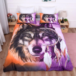 3D Wolfi seeria voodipesukomplekt loomade tekikott ja padjap&uuml;&uuml;r 2/3 t&uuml;kki DE180 * 210 t&auml;issuuruses poistetoa kodukaunistus Baby 100x135cm