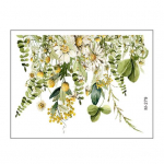 Roheliste taimelehtede seinakleebis Kaunid lillekleebised tualettruumi kaunistamiseks roheline